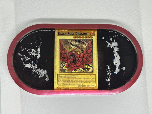 Black Rose Dragon Gold Tray