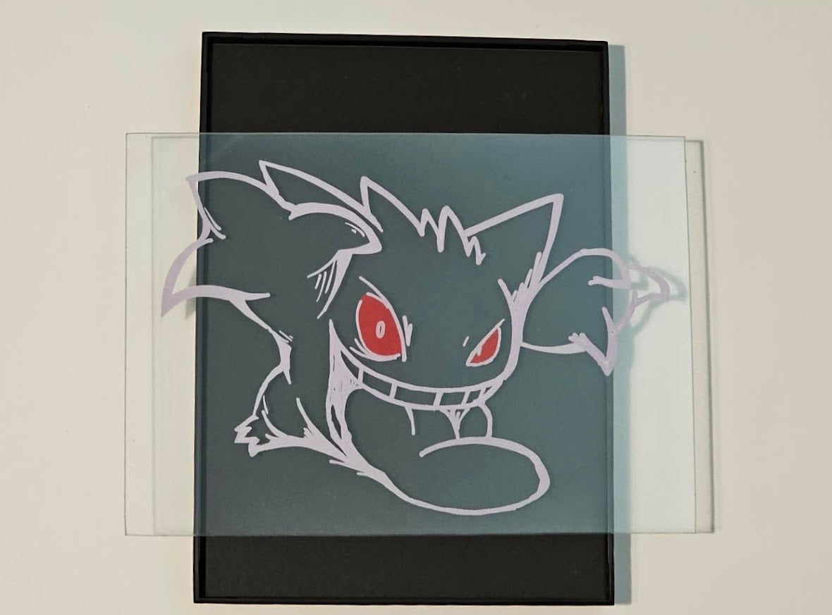 Gen Gengar Outline Glass Art (Small)