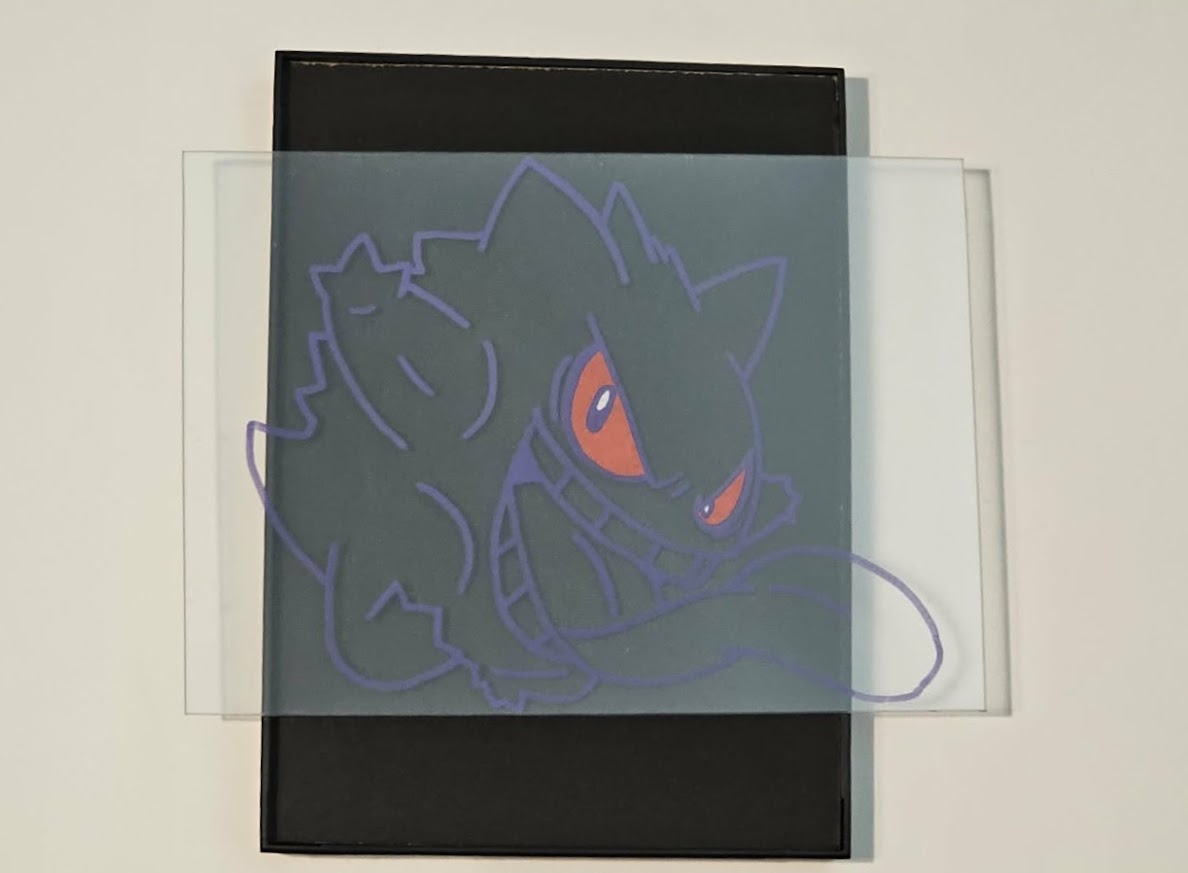 Gengar Outline Glass Art (Small)