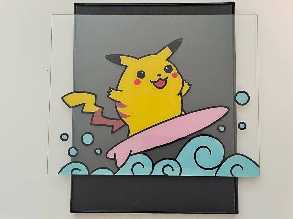 Surfn Pika Glass Art (Medium)