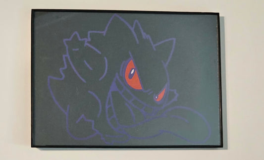 Gengar Outline Glass Art (Medium)
