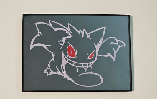 Gen Gengar Outline Glass Art (Small)