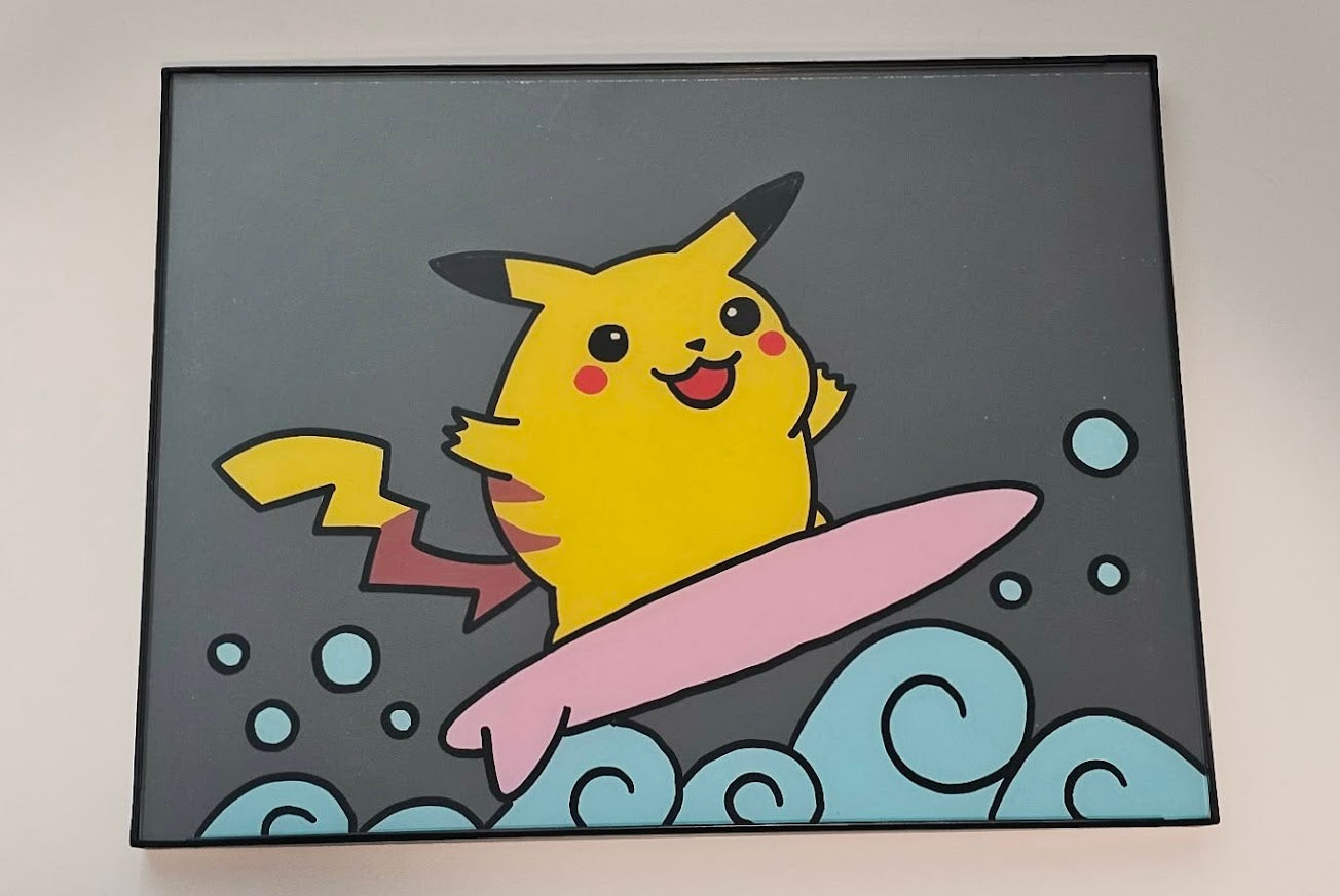 Surfn Pika Glass Art (Medium)
