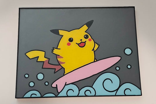 Surfn Pika Glass Art (Medium)